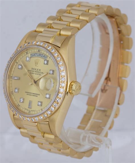 18k rolex day date president|pre owned rolex president gold.